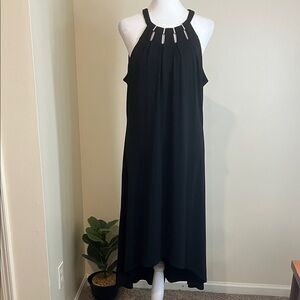 Jennifer Lopez Women’s Hardware Necklace Black High Low Dress Size M